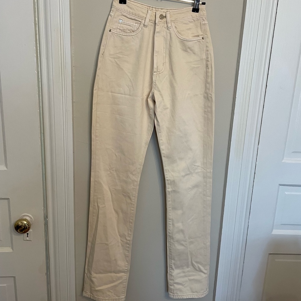 WEWOREWHAT Cream Jeans Brand New